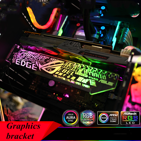 Graphics Card Stand 12V RGB/5V A-RGB Support Frame Colorful LED VGA Bracket Chassis Motherboard AURA SYNC Customizable patterns ► Photo 1/6