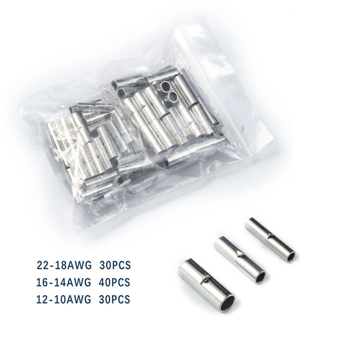 600/150/100/50Pcs Butt Wire Connector AWG 22-10 Copper Tinned Splice Crimp Terminal Sleeve Bare Terminals Crimping Connector Kit ► Photo 1/6