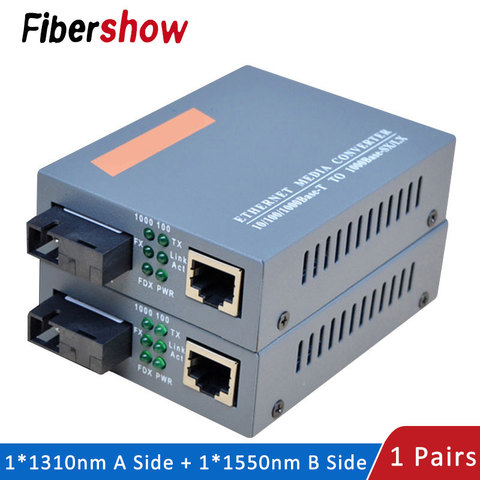 Gigabit Fiber Optical Media Converter HTB-GS-03 1000Mbps  Single Fiber SC Port External Power Supply ► Photo 1/6