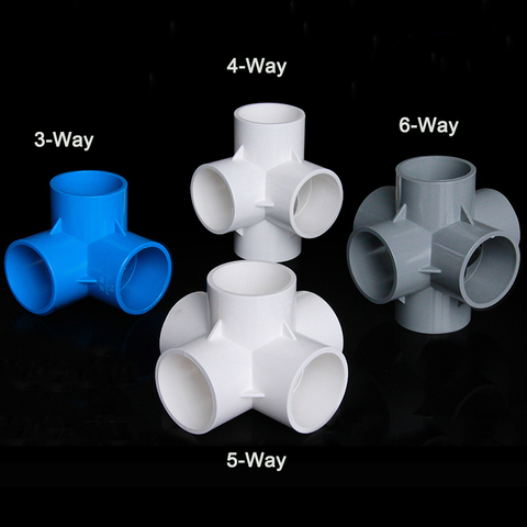 PVC Pipe Fitting 3-Way, 4-Way, 5-Way, 6-Way Elbow 20mm,25mm,32mm,40mm,50mm Solvent Weld Connector Aquarium Plumbing Accessories ► Photo 1/5