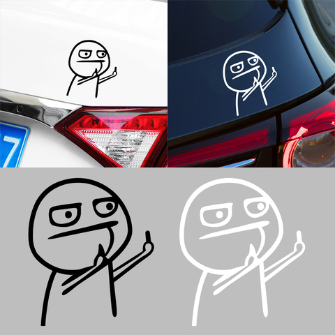 Car Auto Sticker Funny Cartoon Middle Finger for Renault Clio Duster Trafic Megane 2 3 Clio Logan Sport twingo Chevrolet Lacetti ► Photo 1/4