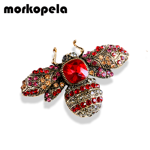 Morkopela Baroque Rhinstone Bee Crystal Brooch Vintage Luxury Brooches For Women Banquet Costume Pins And Brooches Jewelry ► Photo 1/6