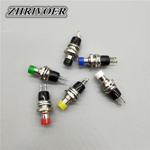 6pcs PBS-110 Mini Momentary Push Button Switch NO/NC 7mm Red Yellow Green Blue Black White ► Photo 1/6