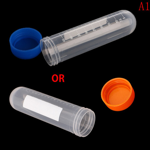 10pcs 50Ml Plastic Centrifuge Lab Test Tube Pipe Vial Container With Round Bottom Laboratory School Educational Supplies A1 ► Photo 1/4