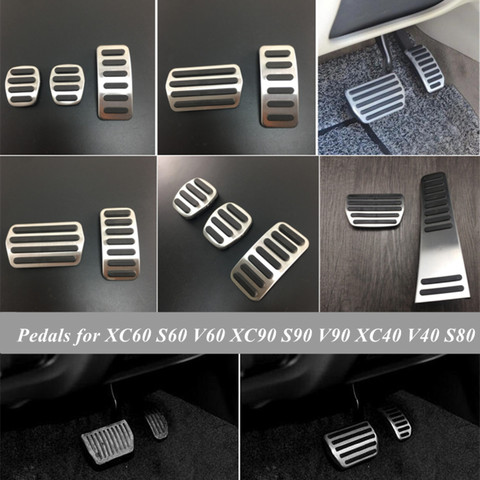 For Volvo XC60 S60 V60 S80 XC90 S90 V90 XC40 V40 S40 C30 Gas Fuel Accelerator Clutch Brake Foot Pedal Pad Plate Trim Cover AT MT ► Photo 1/6