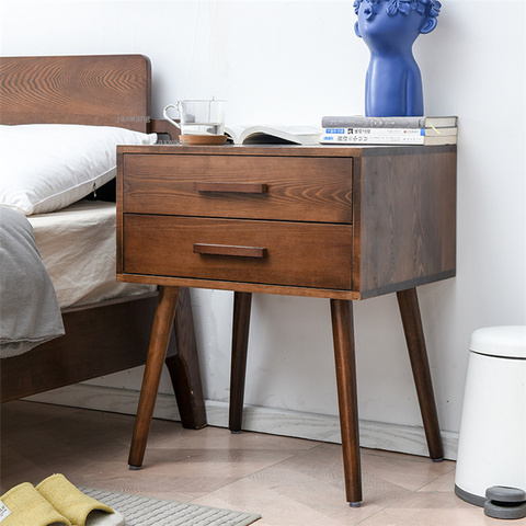 Nordic Solid Wood Smart Bedside Table Furniture Living Room Corner Storage Cabinet Simple Modern Hotel Bedroom Bedside Cabinet ► Photo 1/1