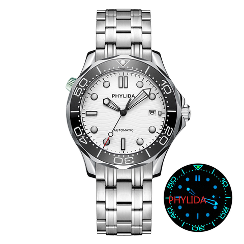 10BAR 100M Waterproof White Sterile Dial JAPAN MIYOTA Automatic Watch DIVER300M Style Sapphire Crystal Lume Bezel Solid Bracelet ► Photo 1/4