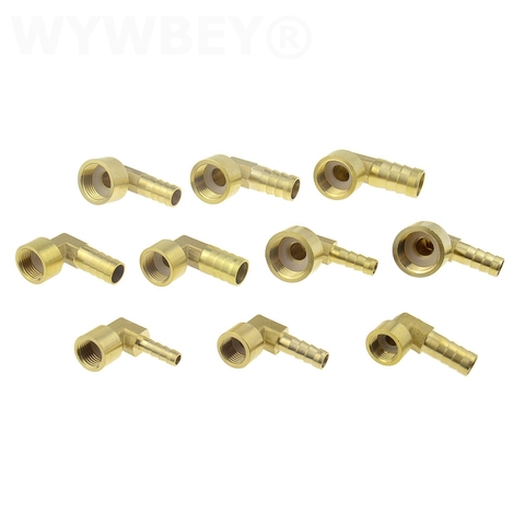 Brass Hose Pipe Fitting Elbow 8mm 10mm 12mm 14mm 16mm Barb Tail 1/4