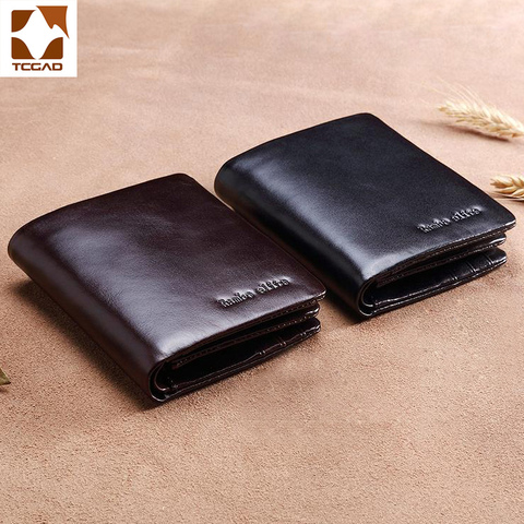 Leather Men's Wallet men's purse with a latch Mens pocket Go Causal For partmon billetera cuero boton hombre Pocket Coin Purse ► Photo 1/6