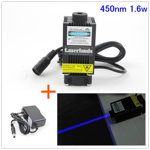 33*55mm 450nm 1.6W Blue Laser Diode Module for CNC Engraving Cutting with 1.6W Osram PLTB450B ► Photo 1/1