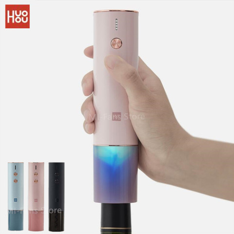 2022 Original Huohou Automatic Colorful Red Wine Bottle Opener Electric Corkscrew Foil Cutter Cork Out Tool 6S Open 500MAh Batte ► Photo 1/6