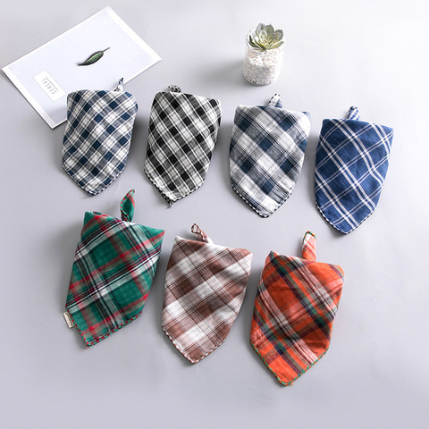 Pet Dog Bandana Small Large Dog Bibs Scarf Washable Cozy Cotton Plaid Printing Puppy Kerchief Bow Tie Pet Grooming Accessories ► Photo 1/6