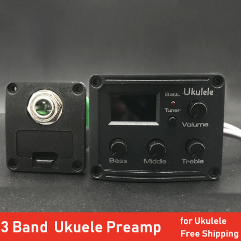 Ukulele Uke Piezo Pickup Preamp 3-Band Hawaii Mini Guitarra EQ Equalizer Tuner System with LCD Display Drop Shipping ► Photo 1/6