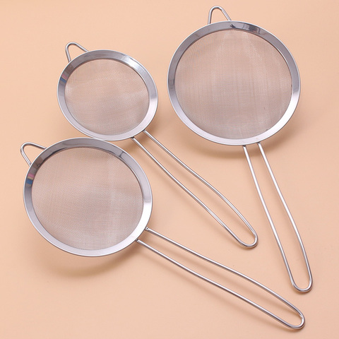 3pcs/set Stainless steel  Wire Fine Mesh Oil Strainer Flour Colander Sieve Sifter Pastry Baking Tools kitchen accessories ► Photo 1/6