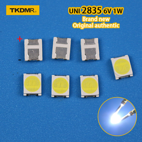 TKDMR 30pcs Original UNI LED 3528 2835 1210 Light Beads High Power 1W 6V Cool white For LED LCD TV Backlight Application ► Photo 1/5