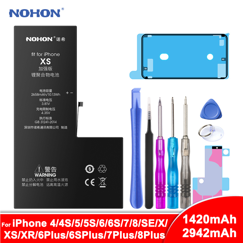 Price History Review On Nohon Phone Replacement Battery For Apple Iphone 6 6s 7 8 Plus 4 4s 5 5s Se X Xs Xr 6plus 6splus 7plus 8plus Bateria Free