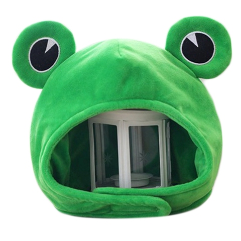 Novelty Funny Big Frog Eyes Cute Cartoon Plush Hat Toy Green Full Headgear Cap Cosplay Costume Party Dress Up Photo PropNovelty ► Photo 1/6