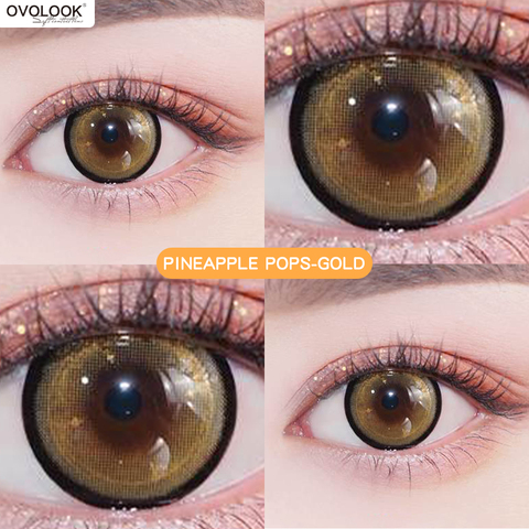 OVOLOOK-1 Pair Colorful Contact Lenses Colored Lenses for Eyes Burst Beads Series 3 Tone Eye Color Lens Eye Contacts Yearly Use ► Photo 1/6