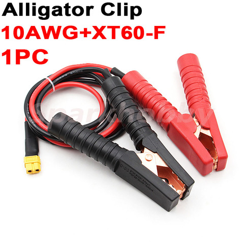 1PC 10AWG 100cm 300A RC Alligator Clip to XT60 Female Plug Cable Q6 D6 field charging cable Car Battery Clamps Crocodile Clip ► Photo 1/4