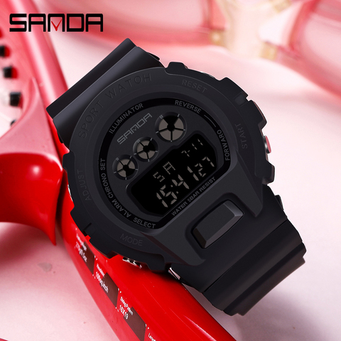 SANDA Fashion Simple Sport watch Men Military Watches Alarm Clock Ms Shock Resistant Waterproof Digital Watch reloj hombre ► Photo 1/6