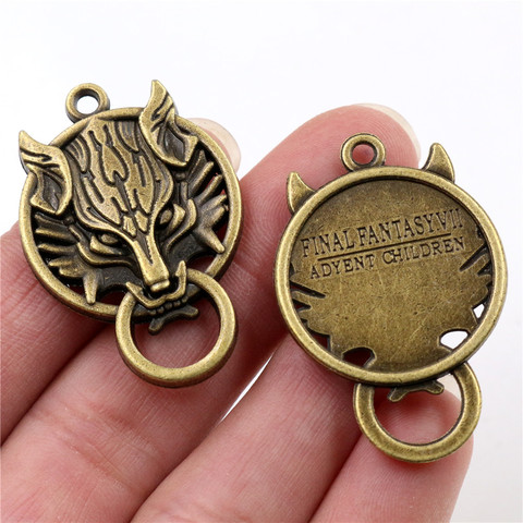 40x26mm 3pcs Antique Bronze Plated Lion Head Handmade Charms Pendant:DIY for bracelet necklace-R4-34 ► Photo 1/2