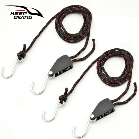 2 PCS 1/4 136KG Loaded Pulley Ratchets Kayak and Canoe Boat Bow and Stern  Rope Lock Tie Down Strap Duty Fast Adjustable Hanger - Price history &  Review