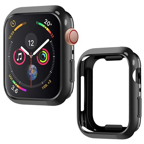 Laforuta Case for Apple Watch Series 4  Cover 44mm 40mm Bumper Black TPU Ultra-Thin Protector Watchcase for iWatch 4 ► Photo 1/6