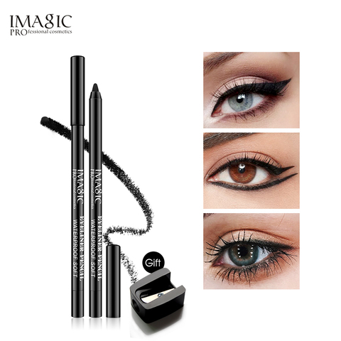 Imagic Brand 1pcs Black Waterproof Eyeliner Pen Pencil Makeup Beauty Cosmetic Tool+1pcs Pencil sharpener ► Photo 1/6