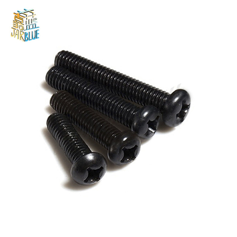 50pcs Cross Recessed Pan Head Screw M1.2 M1.4 M1.6 M1.7 M2 M2.5 M3 M4 Carbon Steel Black Phillips Machine Screw GB818 ► Photo 1/3