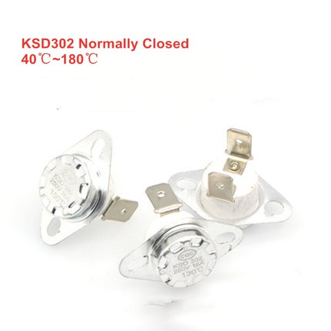 KSD302 16A 250V 40-180 degree Ceramic  KSD301 Normally Closed Temperature Switch Thermostat 45 55 60 65 70 75 80 85 ► Photo 1/1