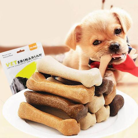 30Pcs/Lot Cowhide Bone Molar Dog Toys Teeth Clean Stick Food Treats Dogs Bones For Pet Puppy Supplies Dog Toys Accessories ► Photo 1/6