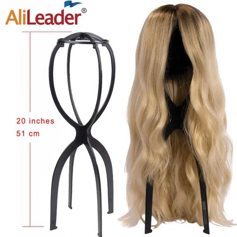 Alileader Cheap 1-3Pcs Ajustable Wig Stands Plastic Hat Display Wig Head Holders Mannequin Head/Stand Portable Folding Wig Stand ► Photo 1/6