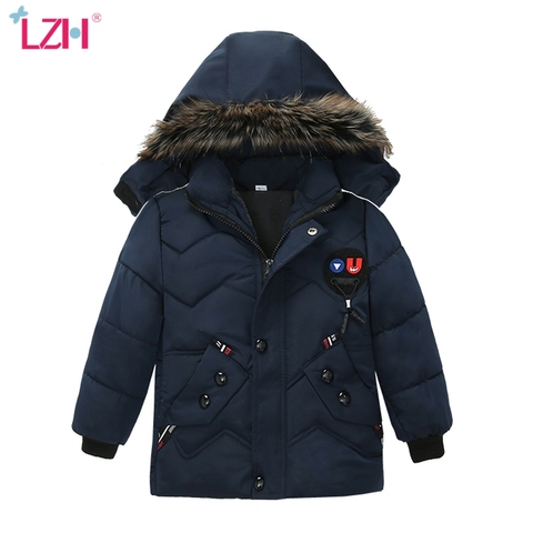LZH Kids Winter Jacket For Boys Coat Infant Baby Boys Thick Warm Hooded Outerwear Coat Children Cotton-padded Clothes 3 4 5 Year ► Photo 1/6