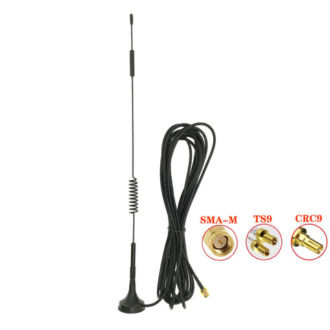 700-2700 MHz 12dBi 2G 3G 4G LTE magnetic antenna TS9 connector SMA male GSM external router antenna M ► Photo 1/6