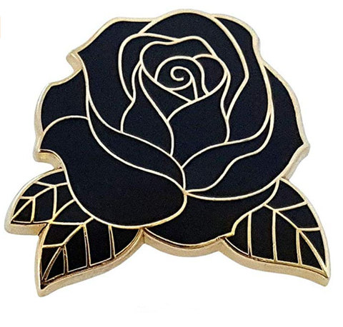 Black Rose Enamel Lapel Pin ► Photo 1/2