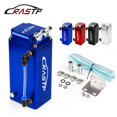 RASTP-Universal Aluminum Square Shape Oil Catch Can Tank Reservoir Racing Engine Fuel Tanks RS-OCC018 ► Photo 1/6