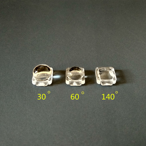 RTU-7.6  High quality 5050 led lens, SMD lens, Size: 7.6X7.6mm, Angle: 30, 60, 140 deg, Suitable for: 5050 Light source, PMMA ► Photo 1/1