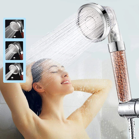 Bath Shower Adjustable Jetting Shower Head High Pressure Saving Water Bathroom Anion Filter Shower SPA Nozzle ► Photo 1/6