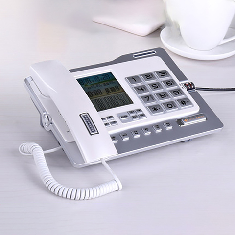 Office Home Corded Telephone Phone with Caller ID/Call Waiting, Speakerphone, Blacklist, Dual Interface Calculator & Alarm Clock ► Photo 1/6