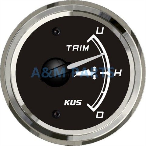 KUS Marine Trim Gauge Waterproof Boat Trim Tilt Indicator for Yacht Inboard Outboard Engine 52mm Black Face Red/Yellow LED Light ► Photo 1/4