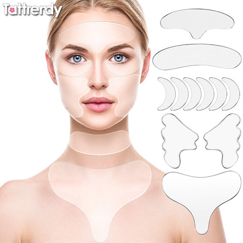 Reusable Silicone Wrinkle Removal Sticker Face Forehead Neck Eye Sticker Pad Anti Wrinkle Aging Skin Lifting Care Patch Tools ► Photo 1/6
