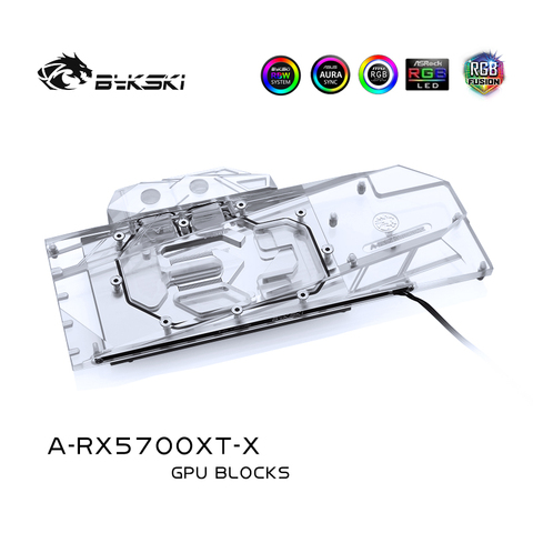 Bykski Water Block use for AMD Radeon RX 5700 / 5700XT GPU Card / Full Cover Copper Radiator Block/3PIN 5V A-RGB / 4PIN 12V RGB ► Photo 1/6