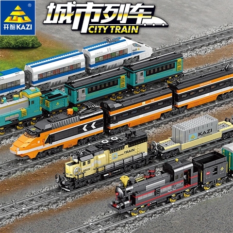 New City Train Power-Driven Diesel Rail Train Cargo With Tracks Set Model Technic Compatible All Brands Building blocks ► Photo 1/1