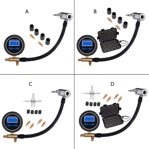 200PSI LCD Display Car Truck Bike Tyre Air Pressure Gauge Tire Inflator with Press handle Air Pressure Manometer Press ► Photo 1/6