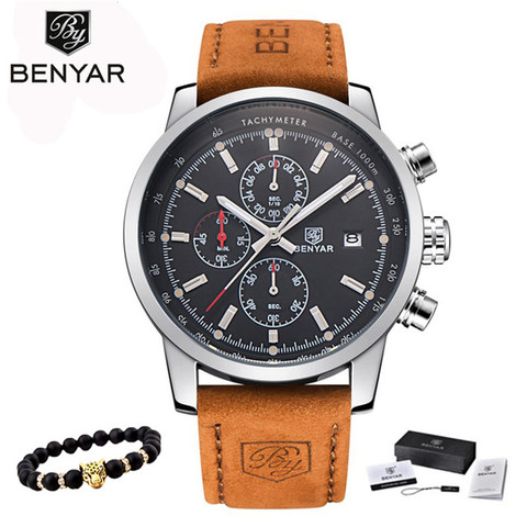 BENYAR Watches Men Luxury Brand Quartz Watch Fashion Chronograph Watch Reloj Hombre Sport Clock Male Hour Relogio Masculino 2022 ► Photo 1/6