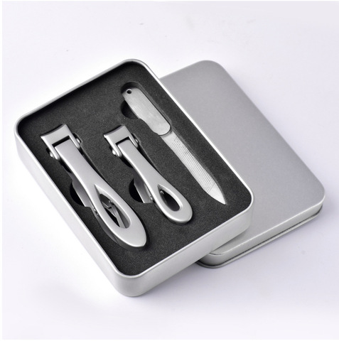 3PCS/SET Nail Clippers Stainless Steel Nail Cutter Toenail Nail File Manicure Trimmer Toenail Clippers for Thick Nails With Box ► Photo 1/6