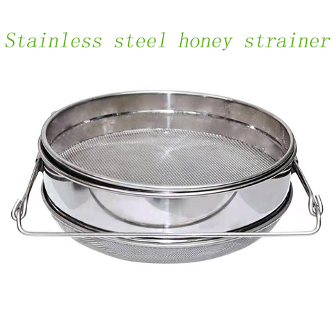 Reusable Mesh Double-Layer Honey Strainer Stainless Steel Screen Bilayer Honey Filters Beekeeping Equipment Straining Honey Tool ► Photo 1/6