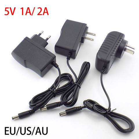 AC DC 5v 1A 2A 2000ma adapter power supply adaptor EU AU US PLUG 5.5MM*2.1mm wall charger for led strip light lamp CCTV camera ► Photo 1/6