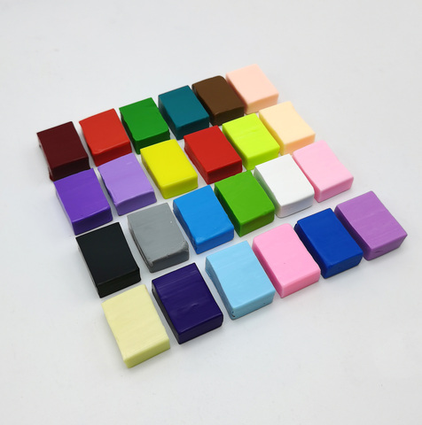 Worldwide Sells Popular Flexible Durable Strength Oven Bake Polymer Clay Polyclay Kids Clay Gifts 24 Color 10g Block ► Photo 1/4