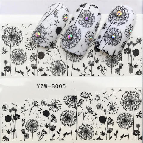 YWK 1 Sheet Dandelion/Flower Series Nail Water Decals Dream ChaserPattern Tranfer Sticker  Nail Art Decoration ► Photo 1/6